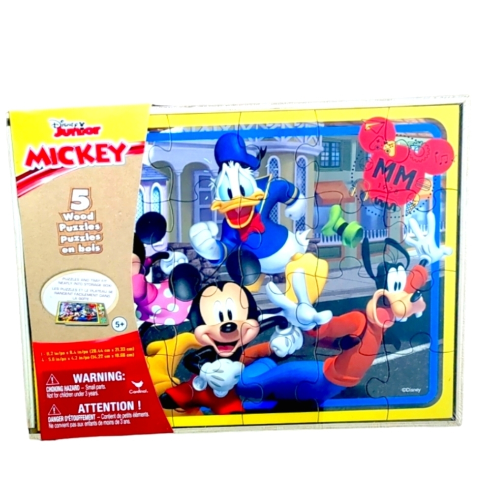 Disney junior Mickey 5 wood puzzles